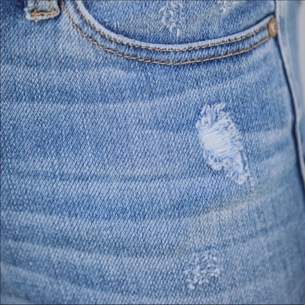 NWT High Rise Distressed Denim Jeans Bell Bottom Pants - Picture 10 of 10